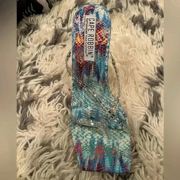 Cape Robin Heels boutique holiday party desma print size 6.5 NEW formal wedding - Picture 4 of 6